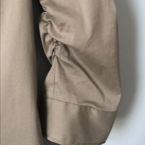 Ann Taylor double placket khaki fitted top - Picture 2 of 8